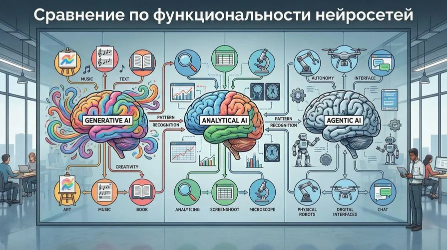 Сравнение по функциональности нейросетей